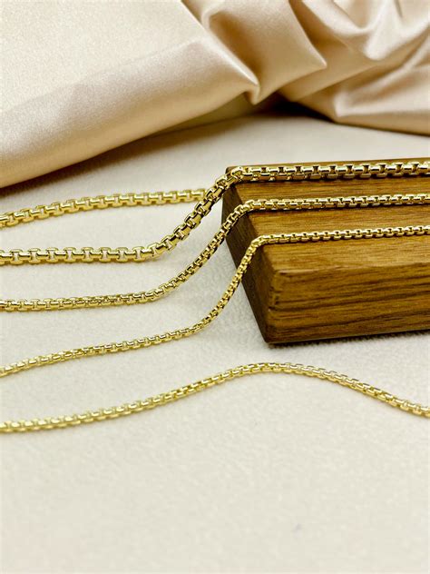 steel chain necklace box|solid 14k gold box chain.